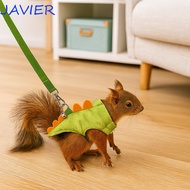JAVIER Pet Harness Leash, Adjustable Flannel Ferret Vest Harness, Comfortable with Bell Cartoon Drag