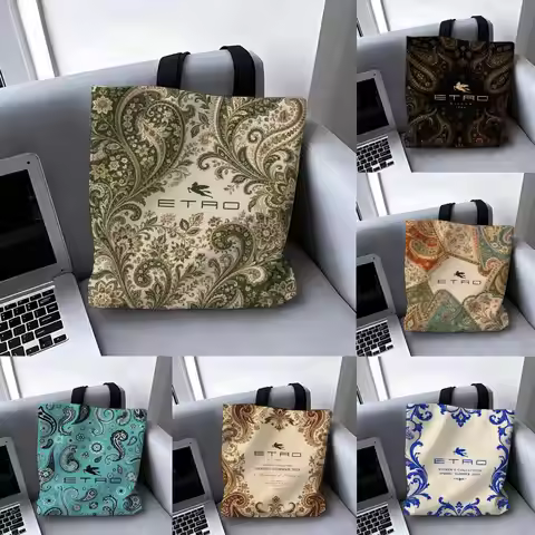 Brand Etro Storage Bags Storage Bag Canvas Tote Bag Foldable Reusable Shopping gifts commuting