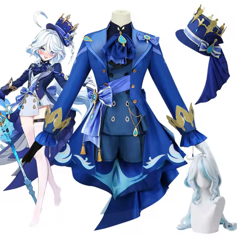 Furina De Fontaine Cosplay Focalors Costume Outfits Dress Wig Hat Lovely Suit Furina Dress Hat Women
