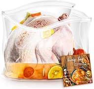 Brining Bags for Turkey, 4 Pack, 26"×22", Extra Large Turkey brine bag Holds up 35lb, Thickened Brining Bag with 4 Cotton Strings, Double Zip-lock Seal Brine Bags for Turkey, Chicken, Beef, Pork, Ham