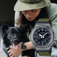 CASIO 卡西歐 G-SHOCK 八角農家橡樹 金屬錶殼 雙顯手錶-軍綠 GM-2100CB-3A