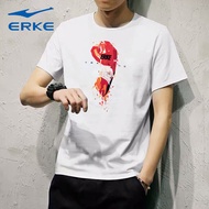 Big Sale Discount Hongxing Erke round Neck T-Shirt Mens Summer Breathable Print Minimalism T-Shirt S