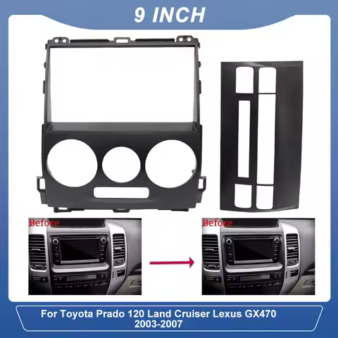 9 Inch CANBUS Fascia Kit For Toyota Prado 120 Lexus GX470 2003-2009 Radio Dash Fitting Panel