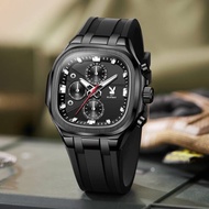 Brand new, genuine PLAYBOY is men's wristwatch. Water-resistant strap, luminous hands, square case, 