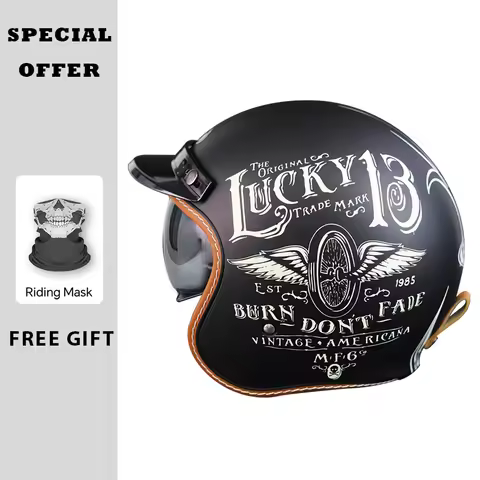 SOMAN Vintage Harley Motorcycle Helmets-The Original Lucky-Jet Helmets Couple Helmets for Your Belov