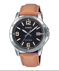 深水埗 有門市全新正貨 1年保養 CASIO 錶 卡西歐 手錶 男裝/女裝/卡西欧 送贈品靚錶布 MTP-V004L-1B2 MTPV004L-1B2  皮帶手錶/皮帶錶/真皮帶手錶/皮帶錶