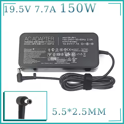 19.5V 7.7A 150W A17-150P1A 5.5x2.5mm AC Adapter Laptop Charger For Asus TUF Gaming FX504 ROG G73GX G