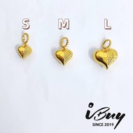 IBUY 916 Hard Gold AB Heart Charm (S/M/L) 22K (916) 916硬金 AB 爱心