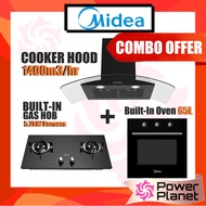 [COMBO OFFER  ]Midea MCH-90V71 Cooker Hood + Built in Gas Hob MGH-76Q60B + Built in Oven 65L MBO-M18