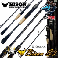 คันเบ็ดตกปลา BISON รุ่น NEW S3 ขนาด 6.6/7/7.6 ฟุต แบบ 1 ท่อน และ 2 ท่อน (มีทั้งสปิ้นและเบท)