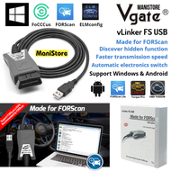 Vgate Vlinker FS ELM327 USB OBD2 Car Diagnostic Tool for FORScan OBD2 Automotive Scanner MS/HS CAN f