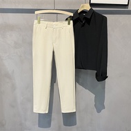 MNO.9 Fashion Korean Nine Pants slim กางเกงสแล็คชาย กางเกง5ส่วนชาย กางเกงเกาหลีชาย กางเกงผู้ชาย slac