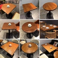Western Restaurant Solid Wood Dining Table Chair Small Round Table Milk Tea Shop Cafe Table Bar Cake