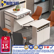 Light Luxury Stone Plate Kitchen Island Dining Table Integrated Foldable Modern Simple Open Kitchen 