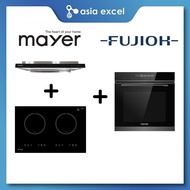 MAYER MMSI903OT 90CM SLIMLINE HOOD + FUJIOH FH-ID5120 2 ZONE INDUCTION HOB + MAYER MMDO13CS 75L BUILT-IN OVEN