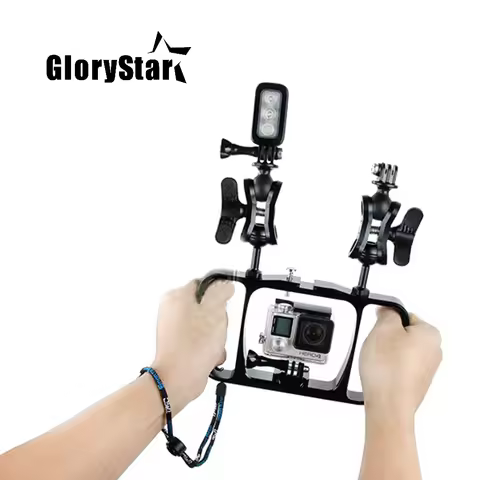 Dual Arm Scuba Diving Dive Bracket Flashlight Tray Stabilizer Mount for Gopro Sony SJCAM Action Came