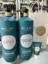Cặp Dầu Gội Xả Phục Hồi Mềm Mượt PVICKYNC Collagen Organic Biotin 1000ml x2