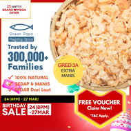 Ocean Papa Udang Kering Putih Gred AAA Berkulit (100g) / Ocean Papa Premium Dried Shrimps (100g)
