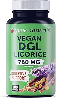 Yuve Vegan DGL Licorice 760mg - Ultra Pure Deglycyrrhizinated Licorice Root Capsules Supplement - Su