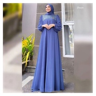 diana dress gamis dress elegan dewasa remaja kekinian muslim lebaran - denim