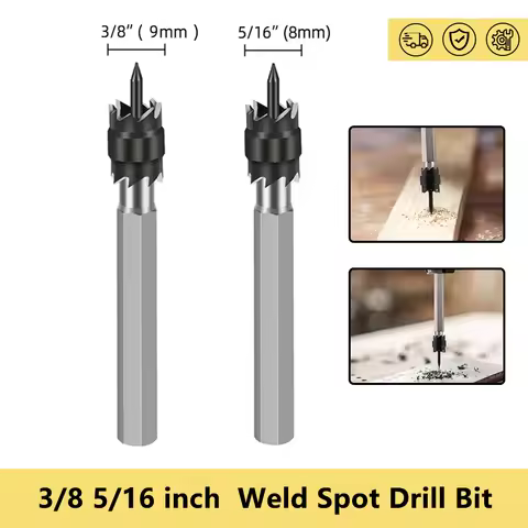 Spot Weld Cutter Set 3/8“ 5/16“ Rotary Spot Weld Remover Drill Bit Tool for Power Drill Welding Spot