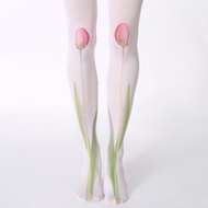 Pink tulip pantyhose, plus size clothing