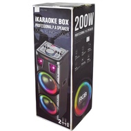 BTS-1708 bluetooth portable trolley speaker with LED light 10" x2 speaker with 2 wireless microphone
