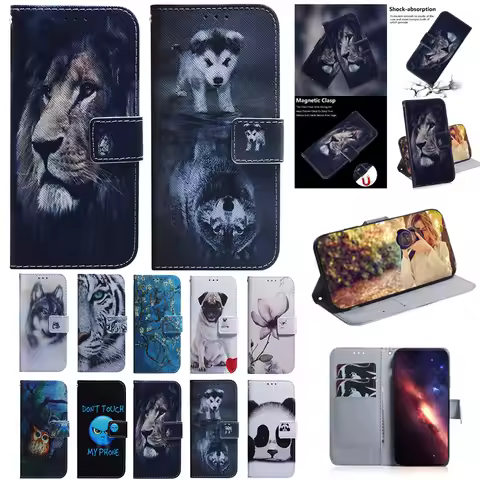 Painted Flip Leather Magnetic Case For Samsung Galaxy S25 Edge S25 s20 Ultra S25 S10 PLUS Lite S10E 