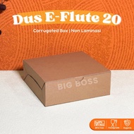 [E-FLUTE] Brown E-Flute Kraft Box Souvenir Hampers Corrugated Plain Cardboard 20x20x7 Food Box/ Eflu