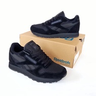 Reebok CL Classic Utility Leather All Black Sepatu