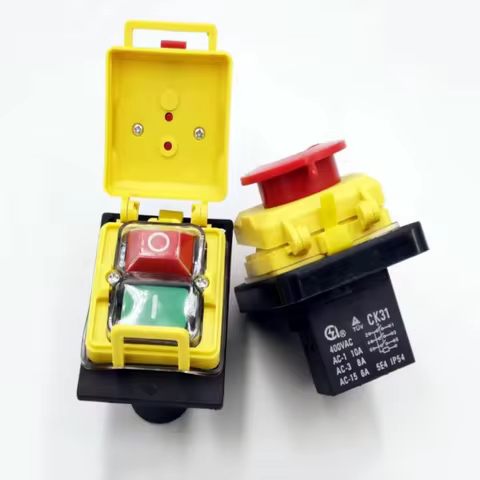 CK31 400VAC 3 phase magnetic self-locking switch, 3 phase start button, cutting machine switch