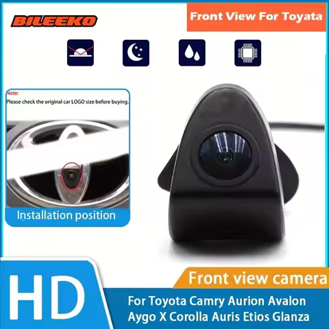 Bileeko Logo Embedded Car Front View Camera for Toyota Camry/Aurion/Avalon/Aygo X/Corolla/Auris/Etio