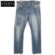 Visvim Indigo Social Sculpture 破洞牛仔褲，尺寸 W34L30