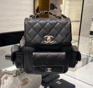 全新減價‼️Chanel duma backpack black small 雙肩包 黑色 背囊 背包 小號 細號 荔枝牛皮 ～ 25bag hobo 飯盒包 25k 26c 26p 26s 炸藥包 