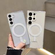 เคสใสแม่เหล็ก Magsafe เคสโทรศัพท์ สำหรับ Samsung A05 S25FE A17 A57 S26 A07 A55 A54 A35 A25 A15 A16 A