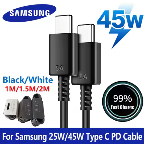 Original Samsung 45W 25W Type C Cable USB C Super Fast Charging Wire For Galaxy S26 Ultra S25 S24 Ta