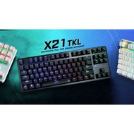 TKL (BLACK) (OUTEMU BLUE SWITCH) (RGB LED) (EN/TH) KEYBOARD (คีย์บอร์ด) NUBWO X-LUTION X21