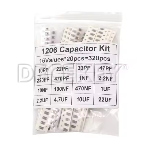 36Values 1pF-10uF Electronic Capacitor set 1206 SMD Ceramic Capacitors assortment kit 22PF 47PF 22NF