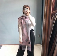 LV REYKJAVIK 圍巾 LV 灰色/粉色雙面圍巾頸巾