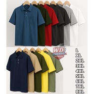 T-shirt POLO BIG Size L XL XXL 3XL 4XL 5XL 6XL 7XL 8XL Plain COLLAR T-SHIRT