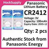 [2pcs] Panasonic CR2412 Lithium Battery 3V Button Battery 2412 [Authentic][FAST SHIP OUT]