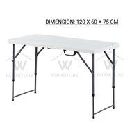 Wfurniture Round Foldable Table Multipurpose Portable Table Catering Buffet Outdoor Meja Lipat Bulat