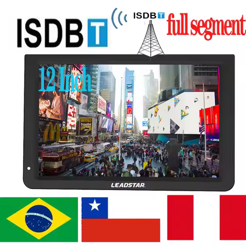 LEADSTAR D12 12 Inch Portable Mobile Mini Digital Tv With ISDB-T DVB T2 ATSC H265 Hevc 1280*800 TF C