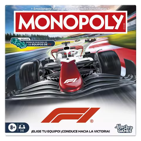 Monopoly Formula 1 Game by Hasbro - Spanish Board Game for 2-6 Players, Ages 8+ with Educational Fea