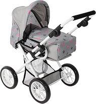 Bayer Chic 2000® Leni 3-in-1 Combination Doll's Pram - Stars Grey - Foldable, Height-Adjustable Hand