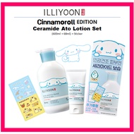 [ILLIYOON] Cinnamoroll EDITION Ceramide Ato Lotion Set (600ml + 68ml) + Sticker