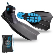 Topside Snorkel Fins - Rock Safe Walkable Swimming Fins w/ Neoprene Boot - Swim Fins Adult for Lap S