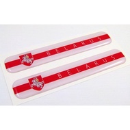 Belarus Flag Domed Decal Emblem Resin car auto Stickers 5"x 0.82" 2pc.