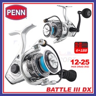 (12kg-25kg) Penn Battle III DX Spinning Fishing Reel 6+1BB Saltwater Mesin Pancing Full Metal Body