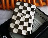 COD BOSKUU korek unik dan antik korek zippo clasic motif catur bisa di isi ulang logo di bawah bisa